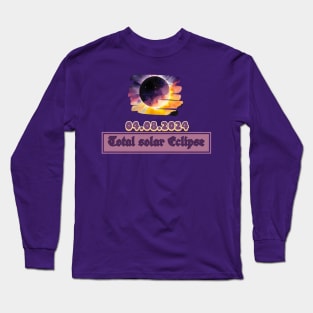 Pennsylvania State Erie PA USA Totality April 8, 2024 Total Solar Eclipse Long Sleeve T-Shirt